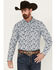 Image #1 - Cody James Men's Casa Blanca Paisley Print Long Sleeve Snap Western Shirt - Tall, Light Blue, hi-res