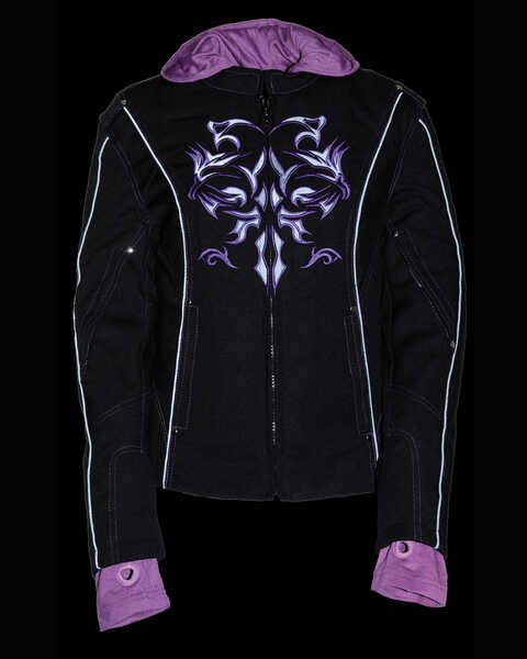 Image #6 - Milwaukee Leather Women's 3/4 Jacket With Reflective Tribal Decal, , hi-res