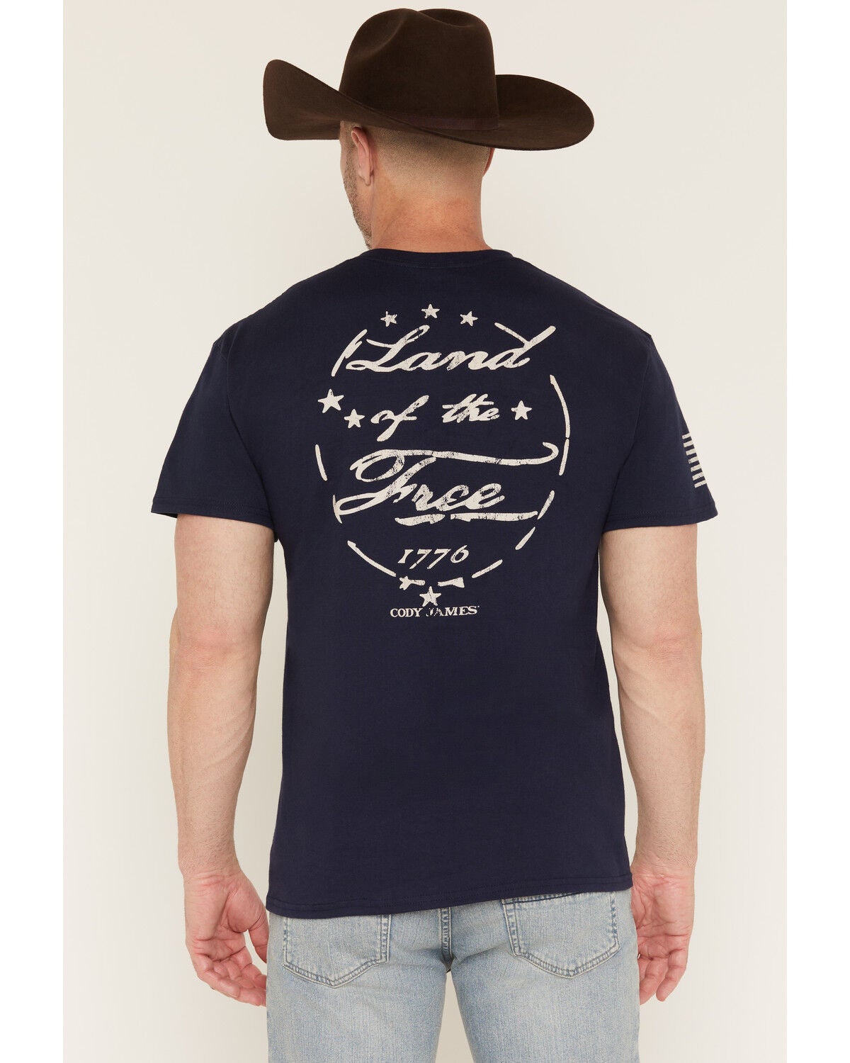 Image #1 - Cody James Men's America 250 Land of the Free Short Sleeve Graphic T-Shirt, Navy, hi-res