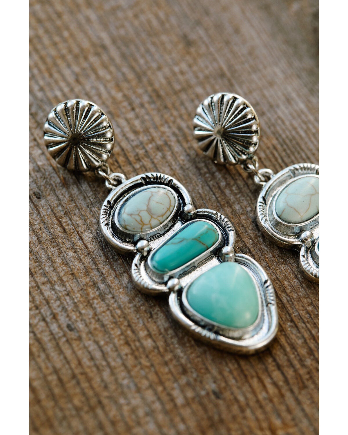 Image #2 - Shyanne Women's Tonal Statement Earrings, Silver, hi-res