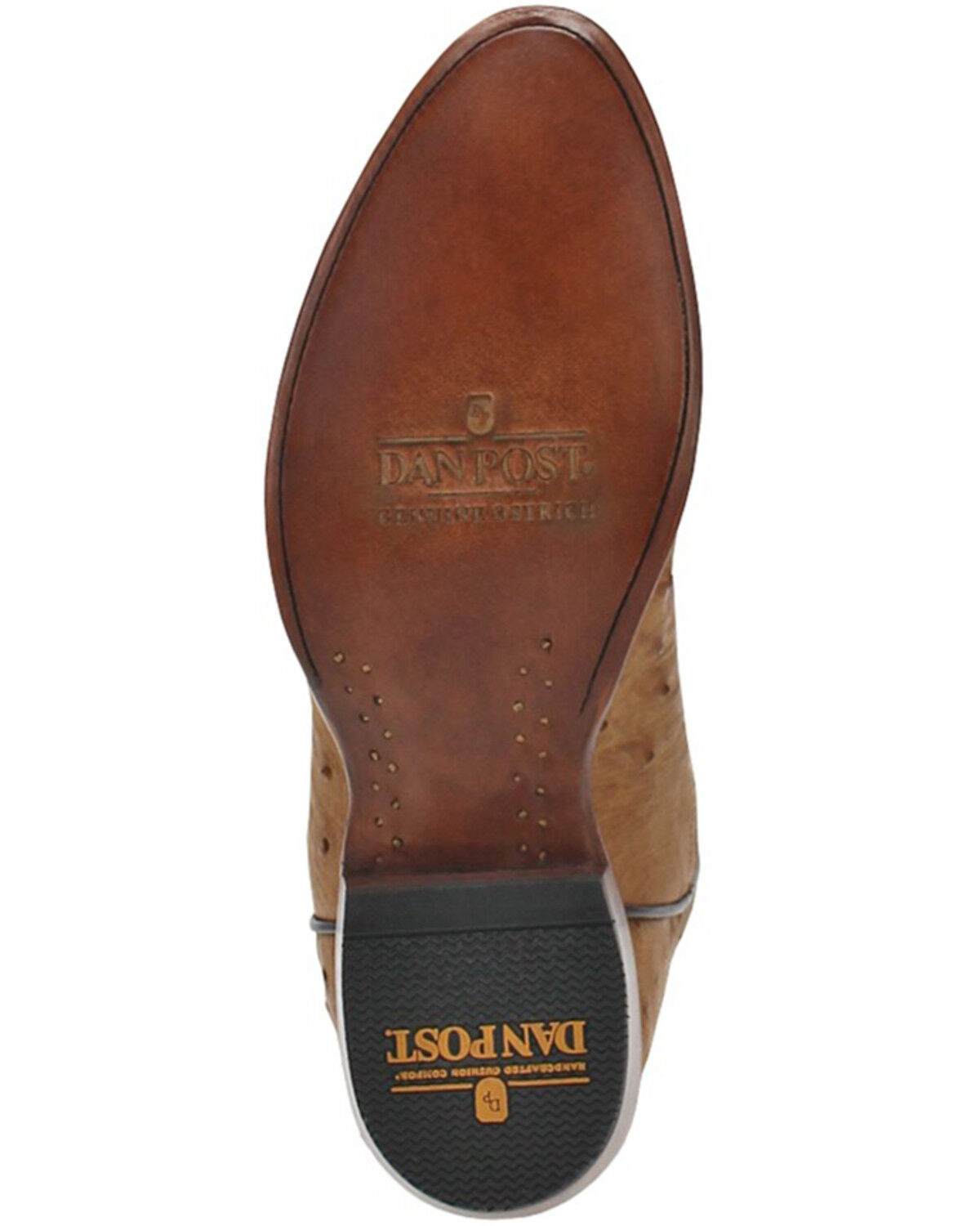Image #7 - Dan Post Men's Gehrig Exotic Ostrich Western Boots - Round Toe, Tan, hi-res
