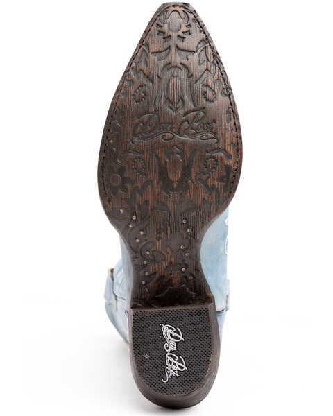 Image #7 - Dan Post Women's Nora Blue Leaf Stitch Boots - Snip Toe , , hi-res