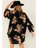 Image #3 - Band of Gypsies Women's Black Floral Kimono, , hi-res