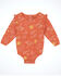 Image #1 - Wrangler Infant Girls' Cactus Print Long Sleeve Snap Onesie, Coral, hi-res