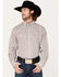 George Strait by Wrangler Men's Lone Sleeve Button Down Print Western Shirt, Red, hi-res