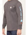 Image #3 - Carhartt Men's FR Loose Fit Midweight Logo Long Sleeve Graphic Work Shirt, Charcoal, hi-res