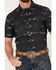 Rock & Roll Denim Men's Southwestern Print Short Sleeve Performance Pearl Snap Western Shirt, Black, hi-res