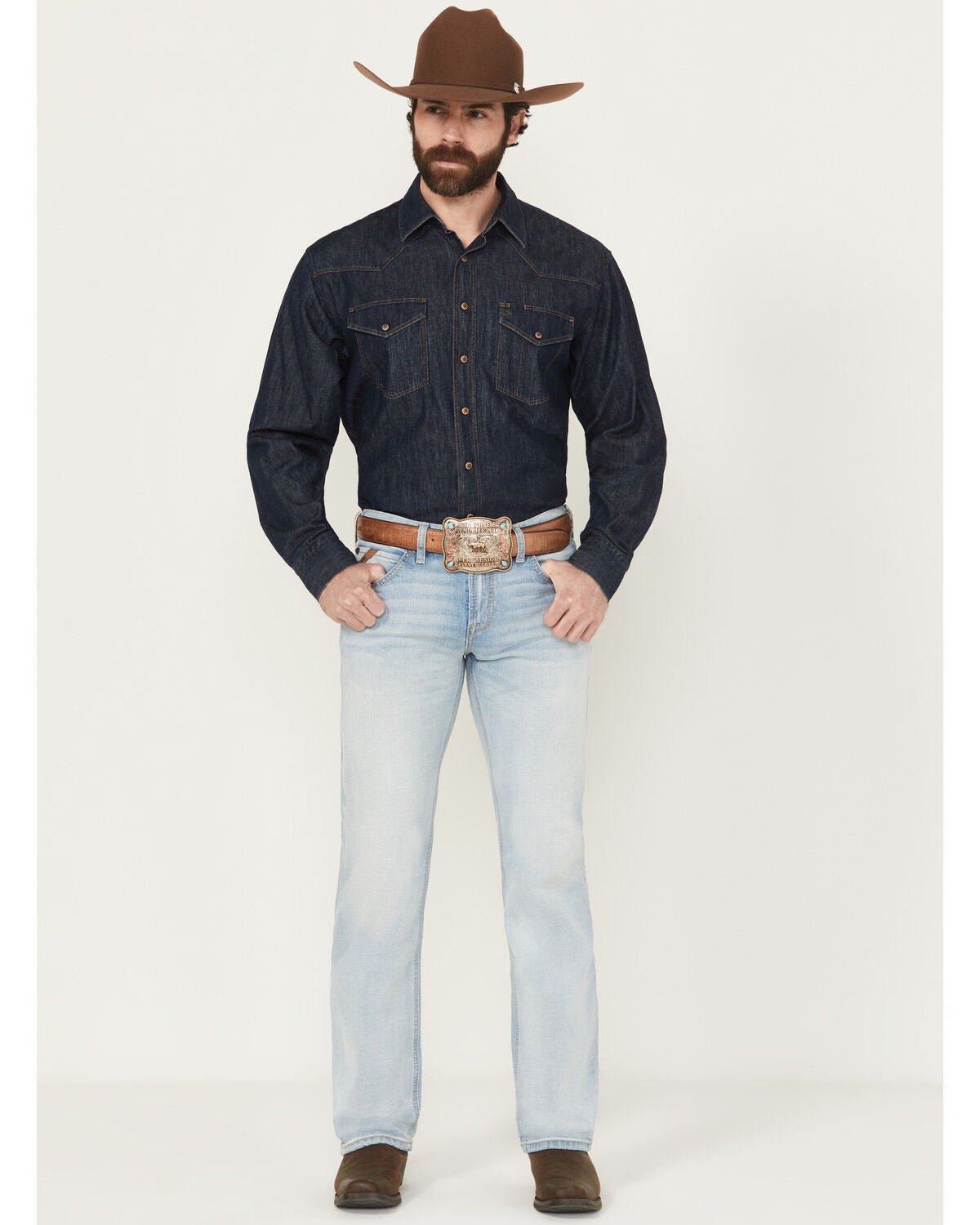 Ariat Men's M7 Grizzly Light Wash Slim Straight Stretch Denim Jeans, Light Wash, hi-res