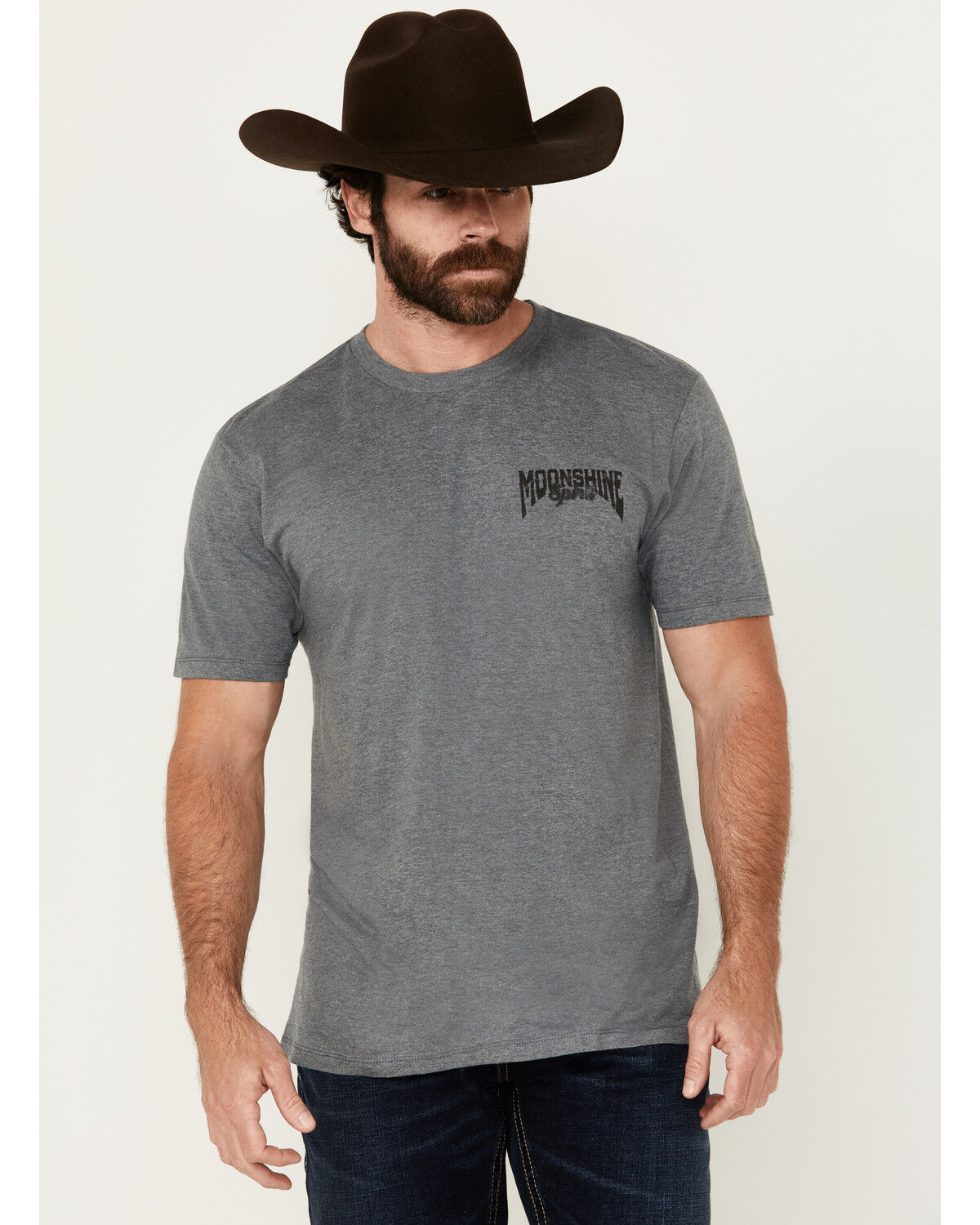 Image #2 - Moonshine Spirit Men's Mariachi Hat Skeleton Short Sleeve Graphic T-Shirt, Grey, hi-res