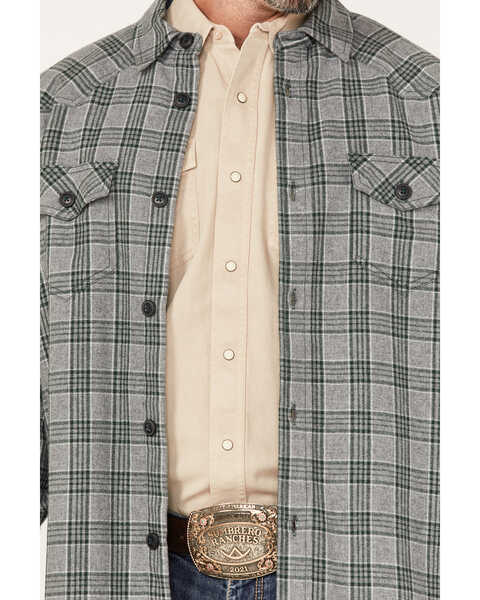 Image #3 - Cody James Men's Polar Bonded Plaid Button Down Flannel, Grey, hi-res