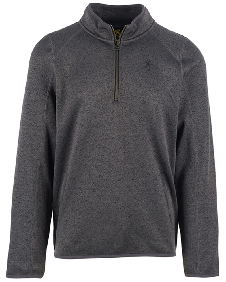 Browning Men's Jaxon 1/4 Zip Front Knit Pullover , Black, hi-res