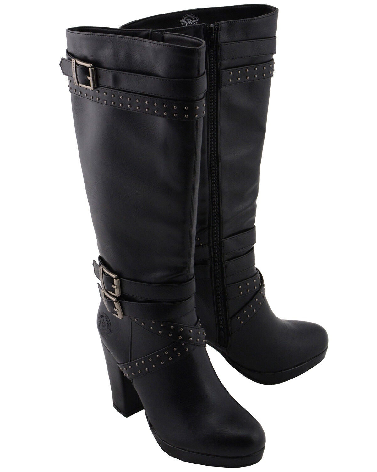 studded strap boots