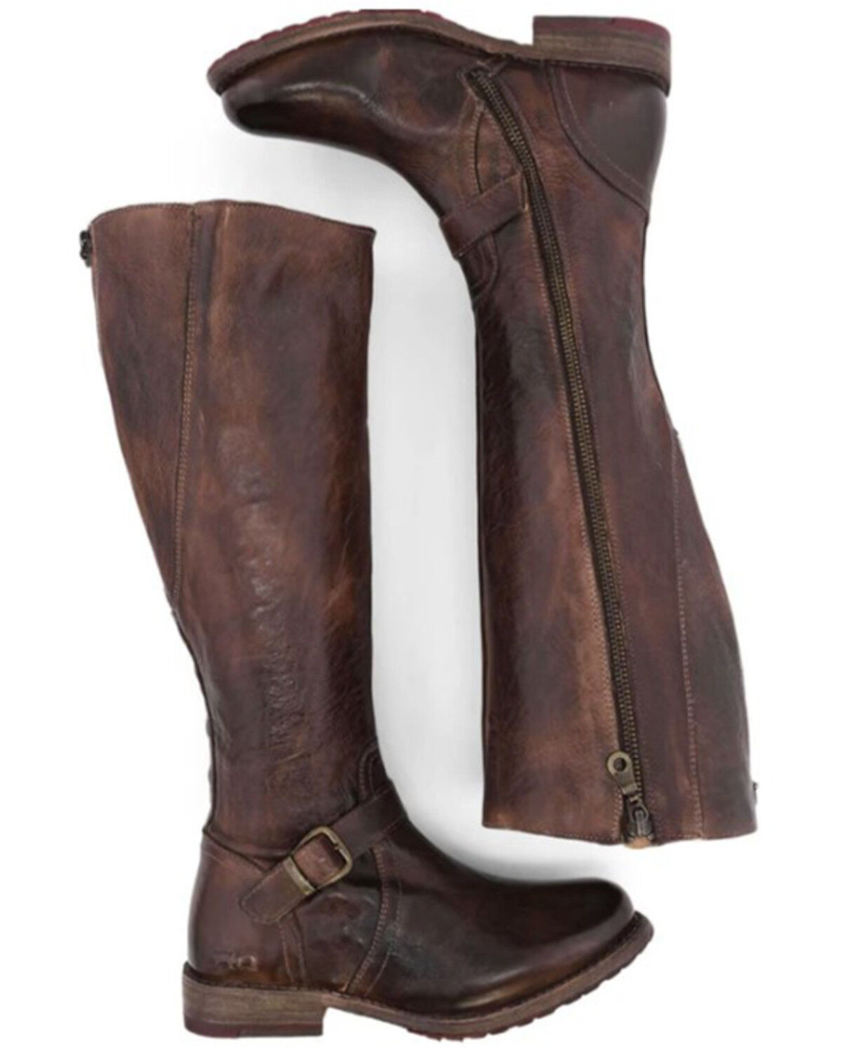 Image #3 - Bed Stu Women's Glaye Wide Calf Tall Fashion Boots - Round Toe, Brown, hi-res
