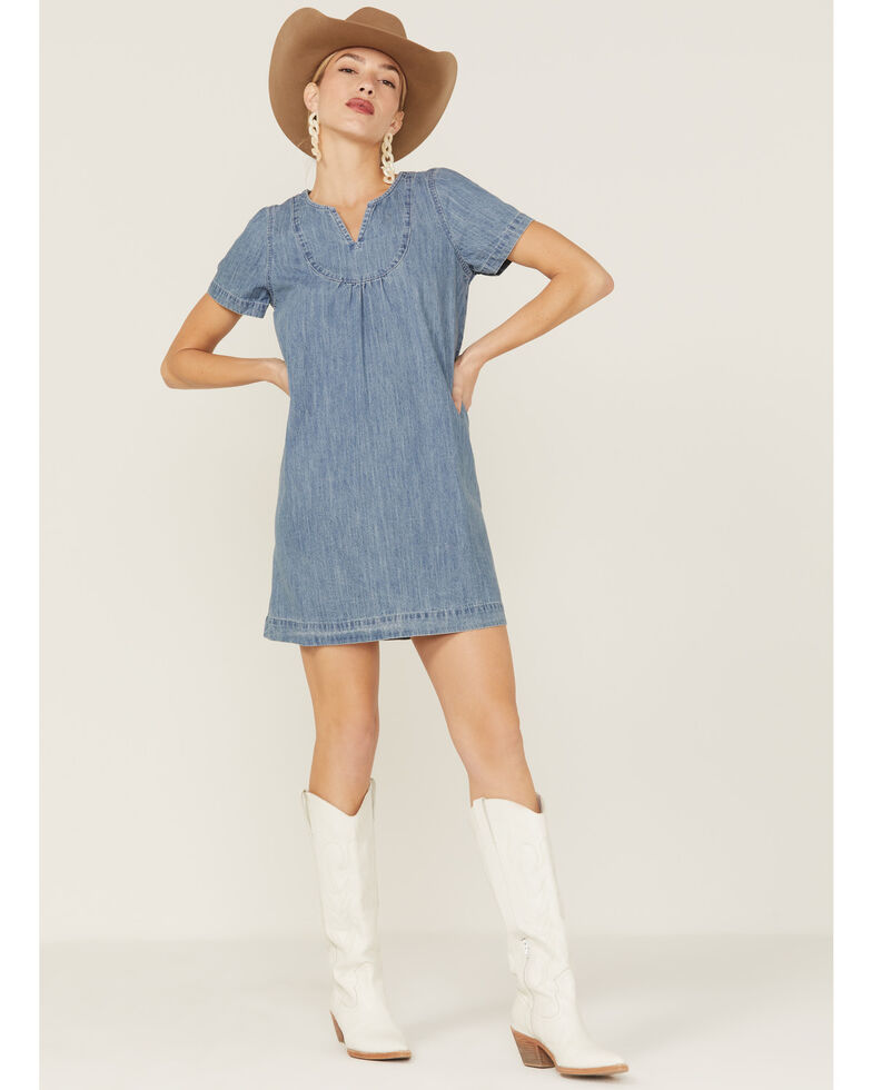 Stetson Women's Denim Swing Mini Dress, Blue, hi-res
