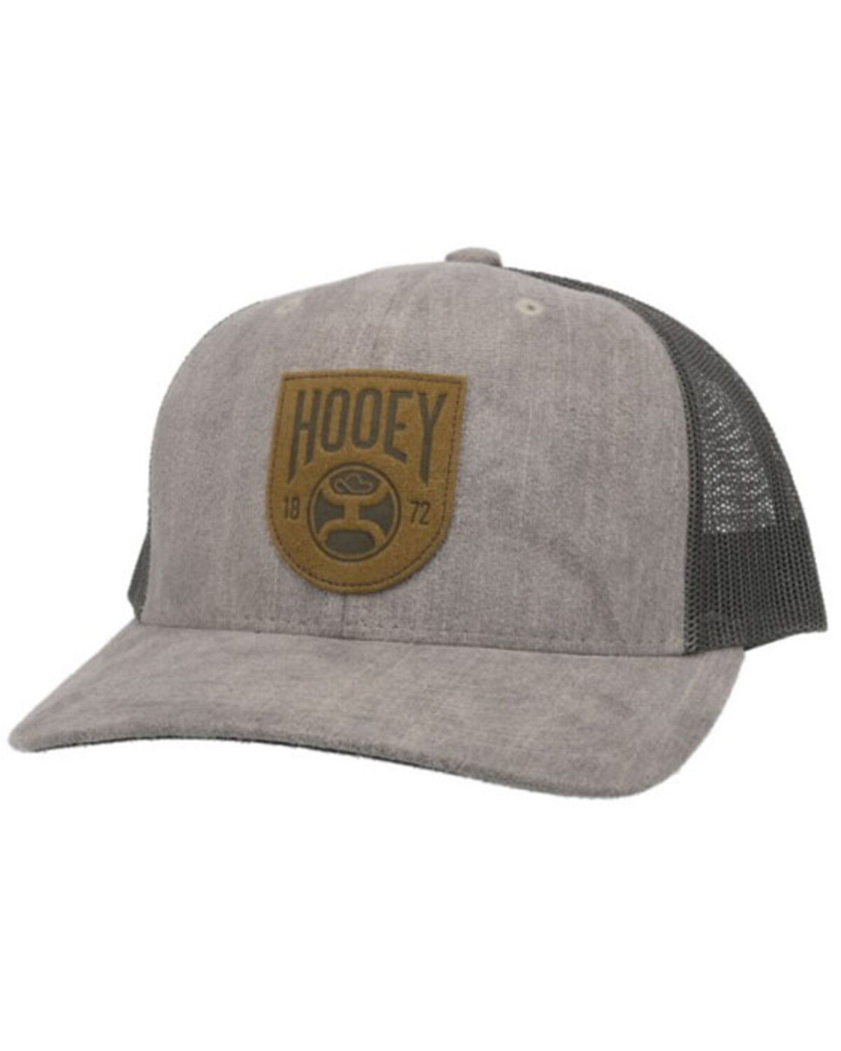 Image #1 - Hooey Men's Bronx Logo Patch Trucker Cap, Grey, hi-res