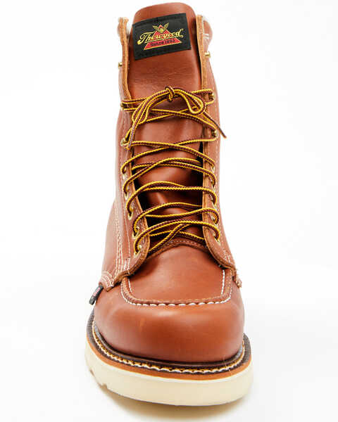 Image #4 - Thorogood Men's 8" American Heritage Made In The USA Wedge Sole Work Boots - Soft Toe, Brown, hi-res
