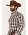 Image #2 - Wrangler Men's Plaid Print Long Sleeve Snap Performance Western Shirt, Black, hi-res