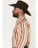 Image #2 - Sendero Provisions Men's Wyatt Southwestern Stripe Print Long Sleeve Snap Western Shirt, Maroon, hi-res