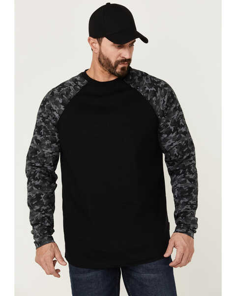 Image #1 - Cody James Men's FR Camo Long Sleeve Work T-Shirt , Black, hi-res