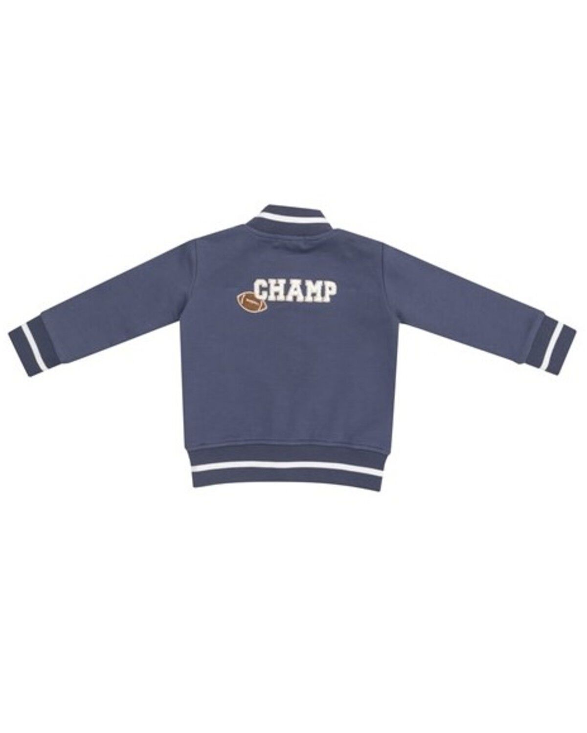 Image #1 - Angel Dear Infant Boys' Solid Snap Letterman Jacket, Navy, hi-res