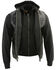 Image #2 - Milwaukee Leather Men's Leather Concealed Carry Vest with Reflective Skulls and Removeable Hoodie - 5X, Black, hi-res