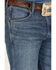 Wrangler Retro Green Men's Faded Indigo Medium Wash Stretch Slim Straight Jeans , Medium Wash, hi-res
