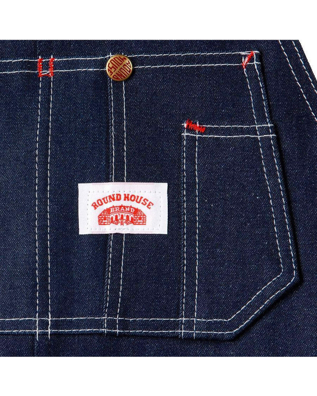 Image #2 - Round House Men's Classic Fly Bib Overalls - Big, Blue, hi-res