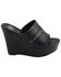 Image #3 - Milwaukee Leather Women's Rivet Detail Open Toe Wedge Sandals, Black, hi-res