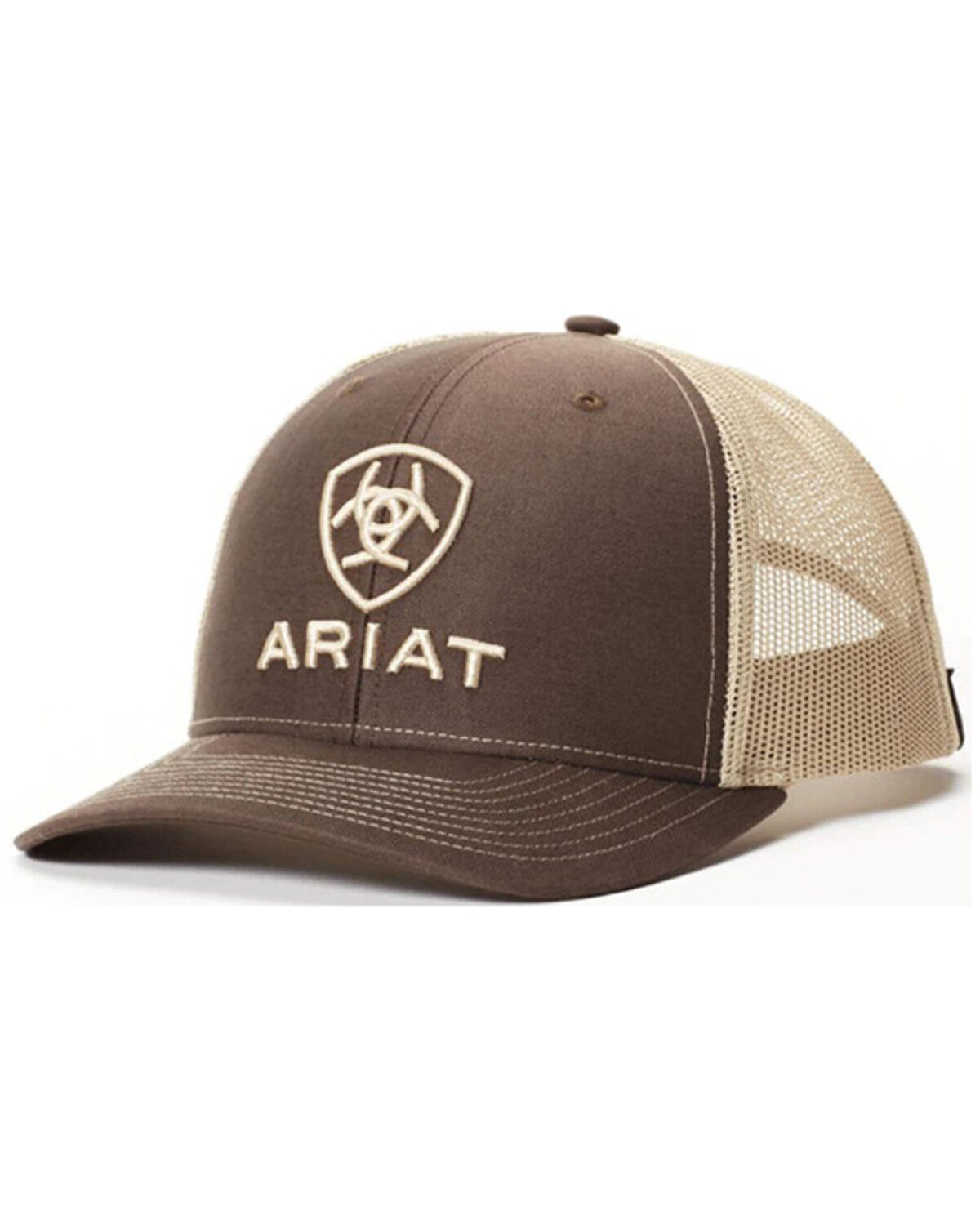 Image #1 - Ariat Men's Shield Logo Ball Cap, Brown, hi-res