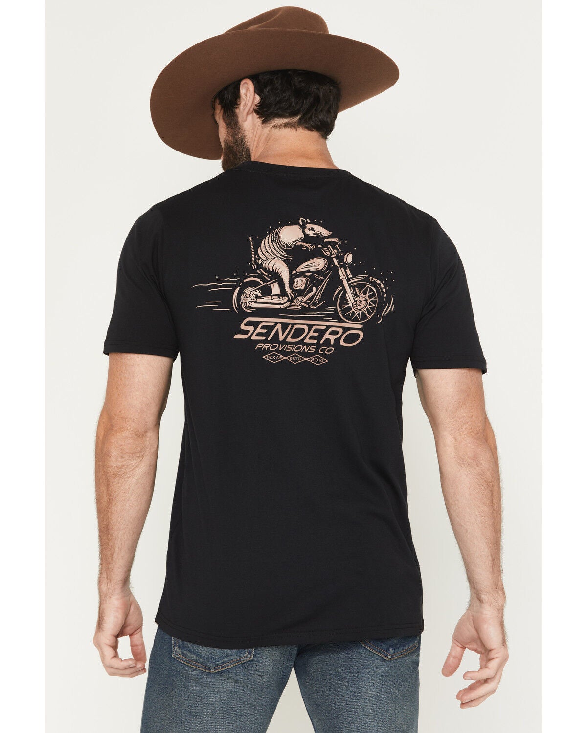 Sendero Provisions Men's Dillo Rider Short Sleeve Graphic T-Shirt, Black, hi-res