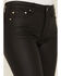 Image #2 - Daze Women's Mid Rise Coated Flare Stretch Pants, Black, hi-res