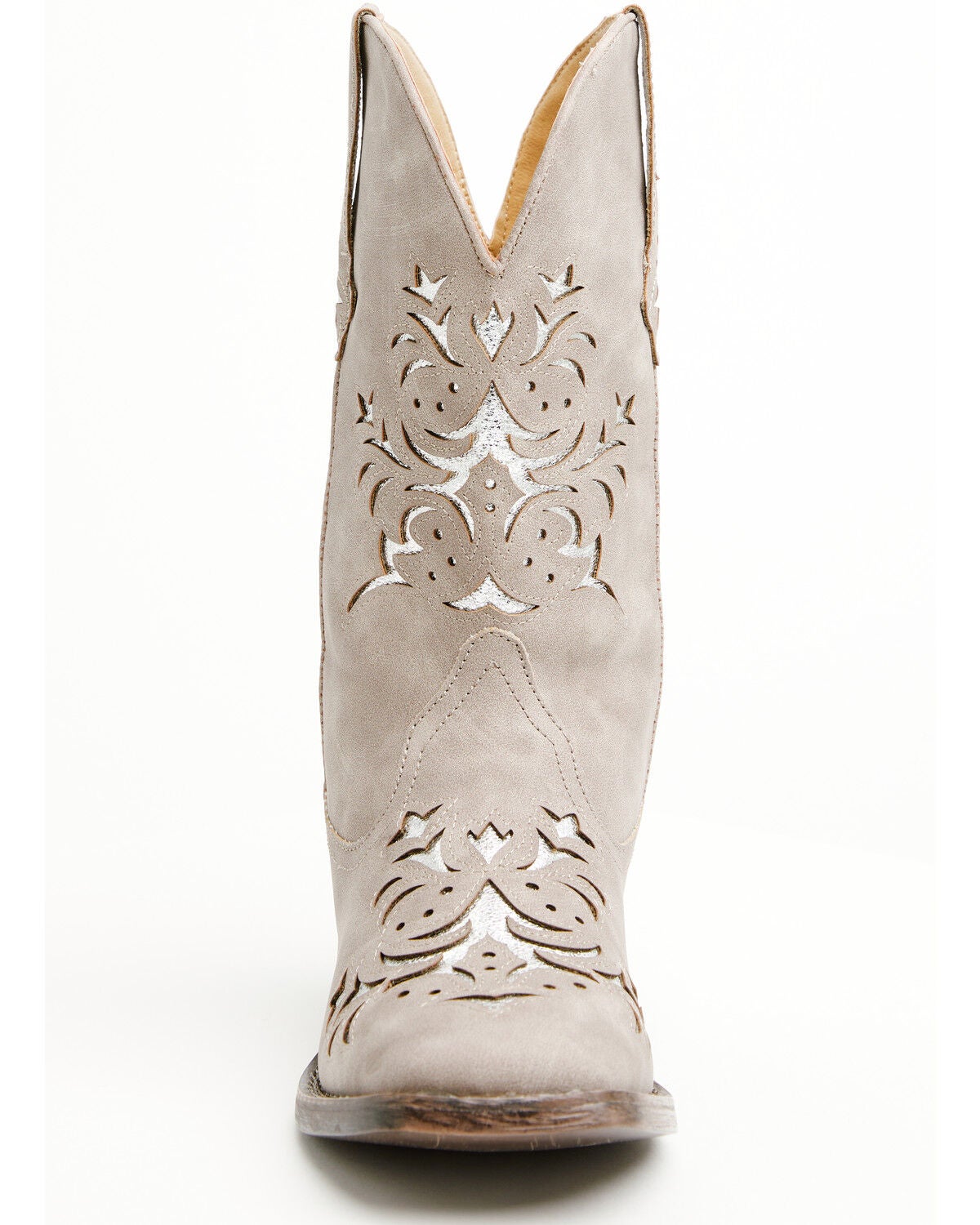 Image #4 - Roper Women's Kennedy Performance Western Boots - Broad Square Toe, Grey, hi-res