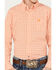 Ariat Boys' Matias Plaid Print Classic Fit Long Sleeve Button Down Western Shirt, Orange, hi-res