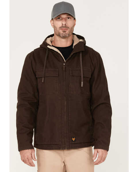Image #1 - Hawx Men's Weathered Sherpa Lined Jacket, Brown, hi-res
