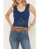 Image #3 - Shyanne Women's Solid Lace Tank Top, Navy, hi-res