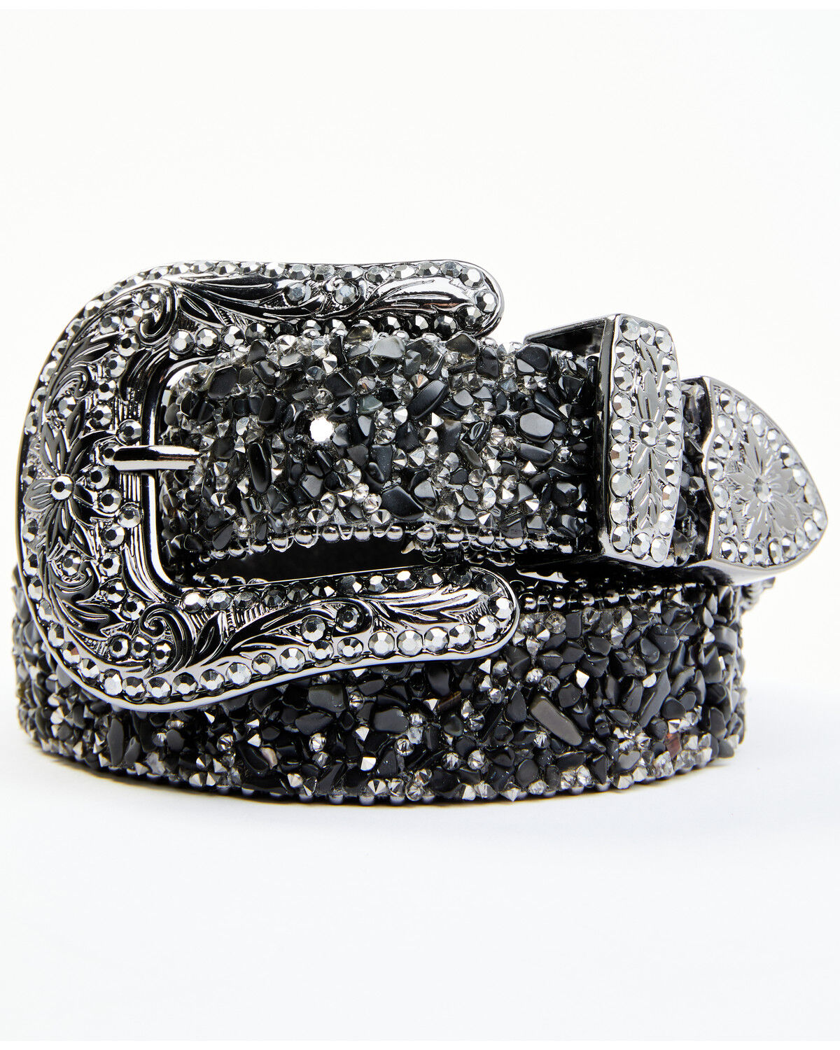 Image #1 - Shyanne Women's Mesh Bling Western Belt, Black, hi-res