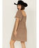 Image #4 - Cleo + Wolf Women's Arlo Flutter Sleeve Printed Mini Dress, Chocolate, hi-res