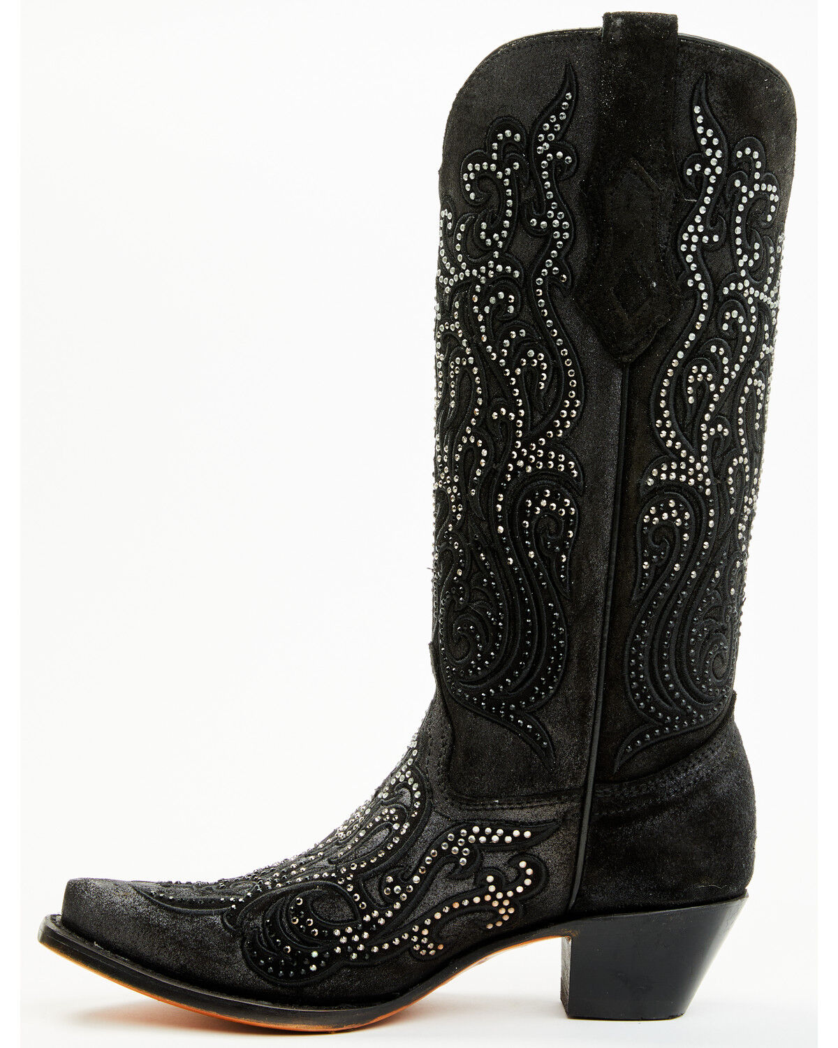 Image #3 - Corral Women's Crystal Embroidered Western Boots - Snip Toe, Black, hi-res