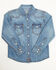 Image #1 - Cody James Toddler Boys' Foothill Denim Long Sleeve Pearl Snap Western Shirt, Medium Wash, hi-res