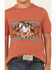 Image #3 - Rock & Roll Denim Boys' Southwestern Horse Short Sleeve Graphic T-Shirt , Rust Copper, hi-res