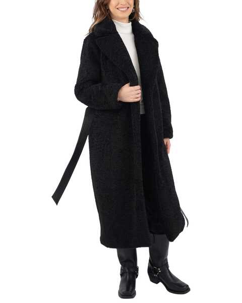 Image #2 - Frye Women's Faux Fur Double Breasted Coat , Black, hi-res
