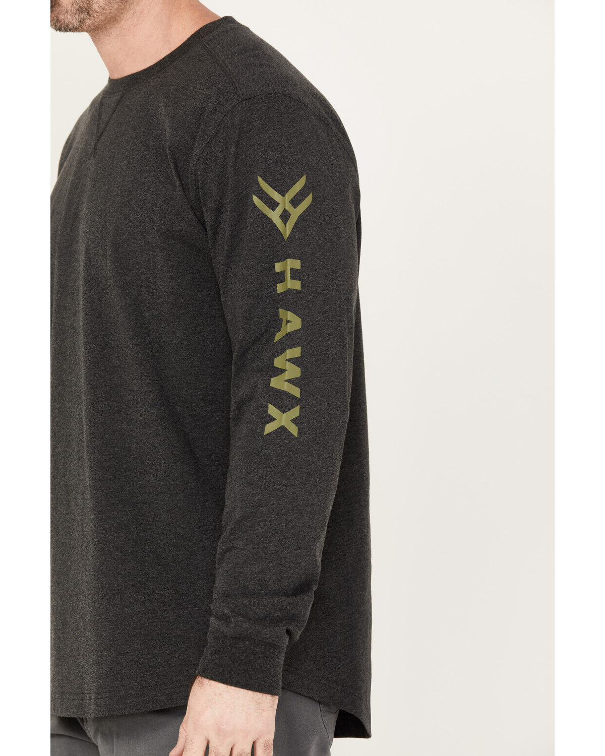 Image #3 - Hawx Men's Logo Long Sleeve Work T-Shirt, Black, hi-res