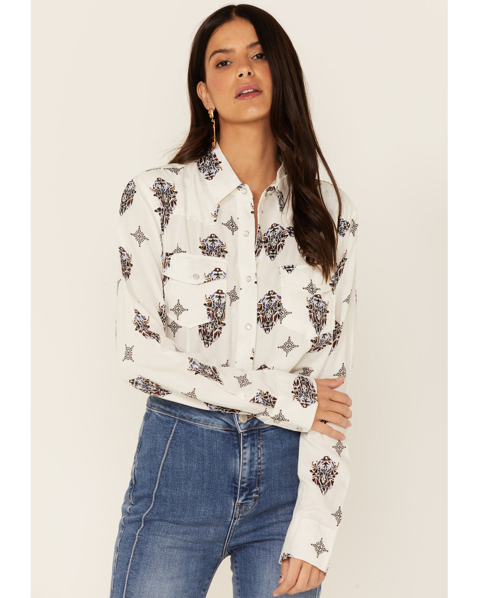 Ivory western shirt clearance
