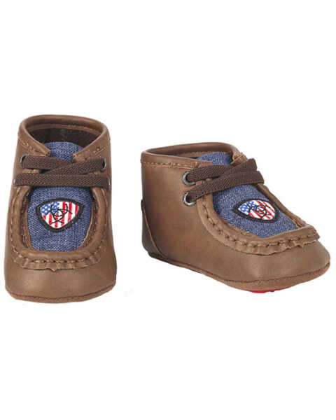 Image #1 - Ariat Infant-Boys' Lil Stomper Shelby Patriotic Chukka Shoes, Brown, hi-res