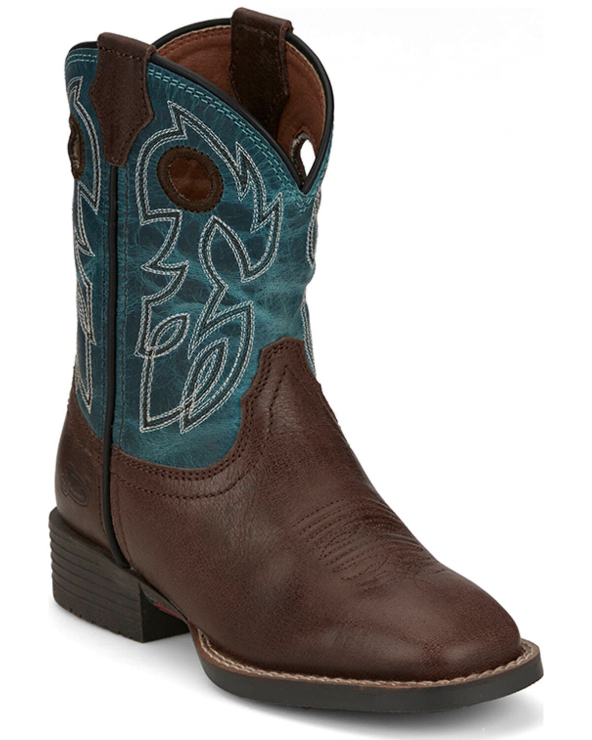 Justin Boys' Bowline Western Boots - Square Toe, Brown, hi-res