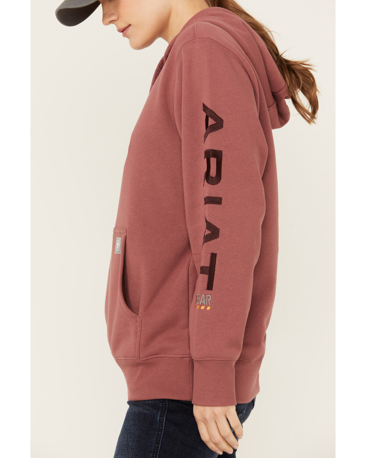 Image #3 - Ariat Women's Rebar Logo Hoodie, Red, hi-res