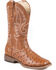 Image #1 - Roper Women's Faux Ostrich Leather Western Boots - Broad Square Toe, Tan, hi-res