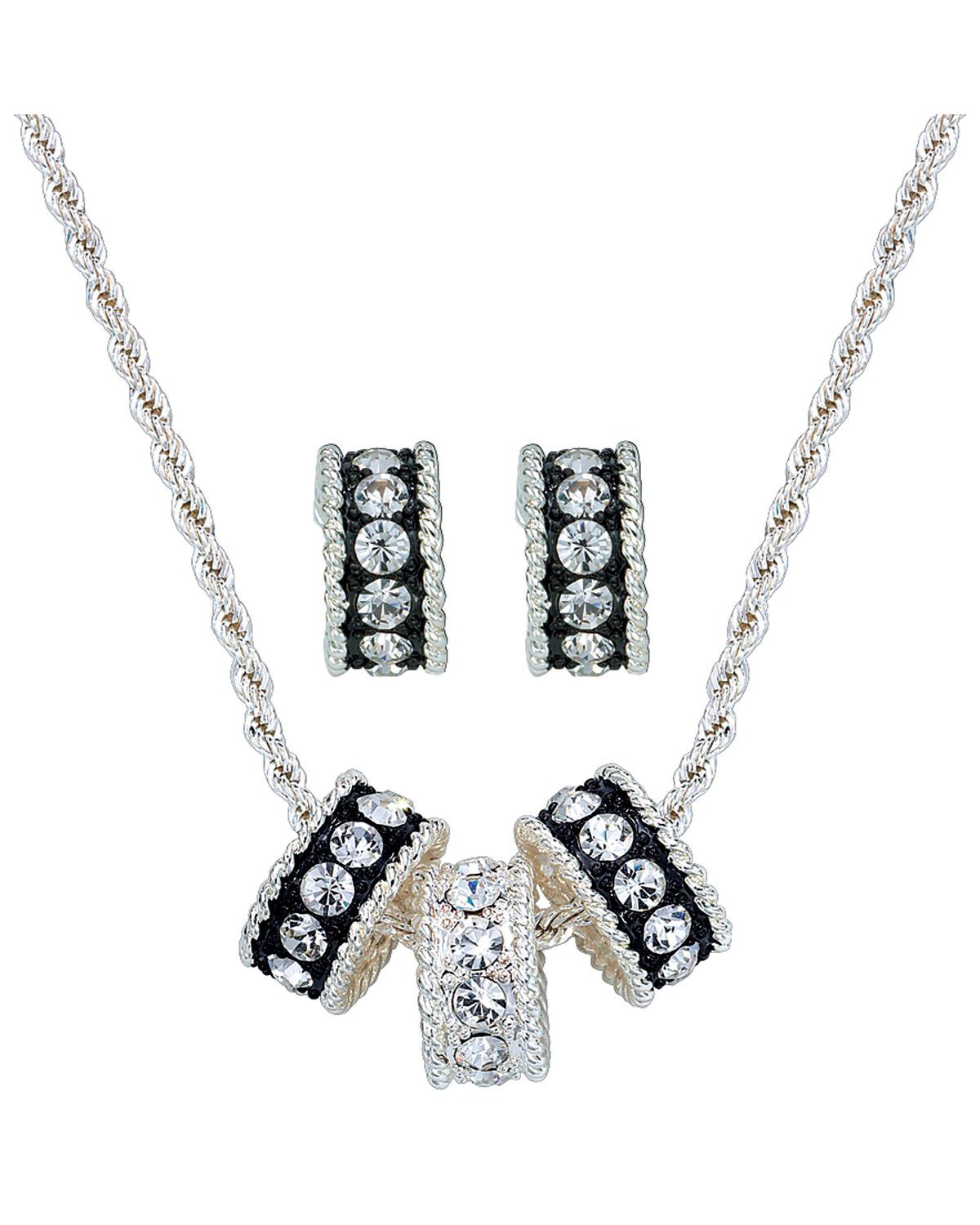 Image #1 - Montana Silversmiths Women's Triple Rings Jewelry Set - 2 Piece, Silver, hi-res