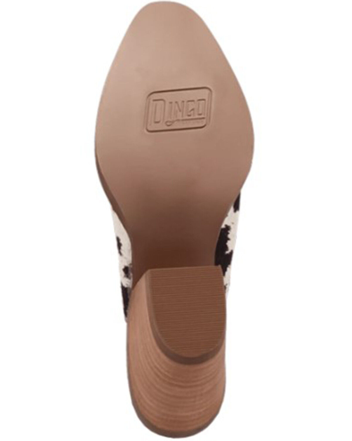 Image #7 - Dingo Women's Calico Hair-On-Hide Mules, Black/white, hi-res