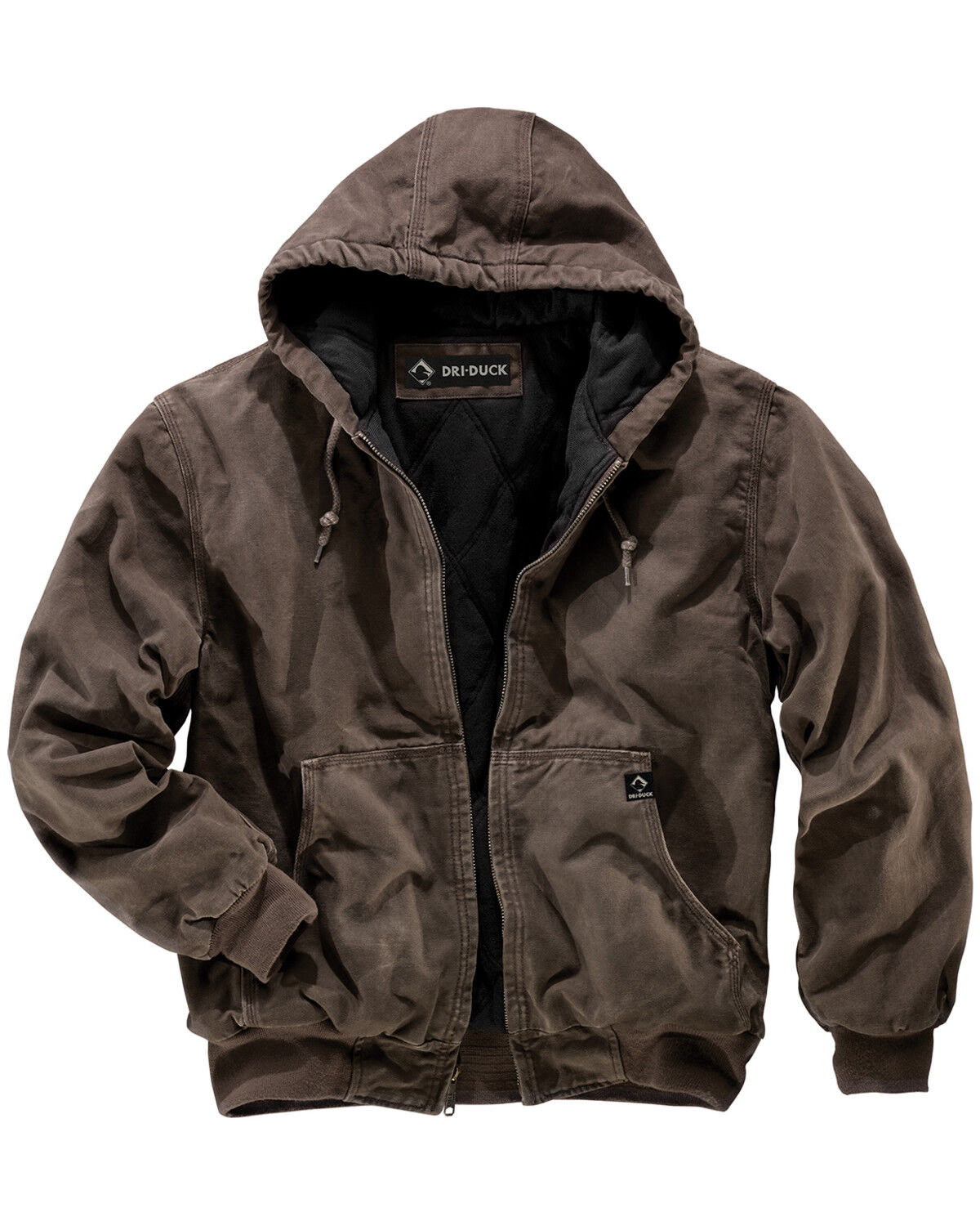 Image #1 - Dri Duck Men's Cheyenne Hooded Work Jacket, Brown, hi-res
